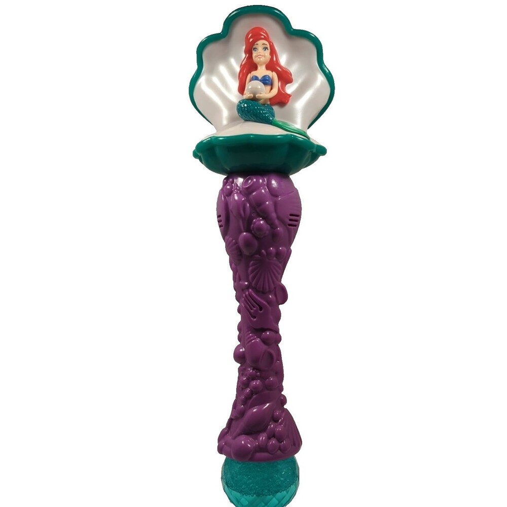 Disney The Little Mermaid Ariel Clam Shell Light Up Musical Bubble Wand "Tested"